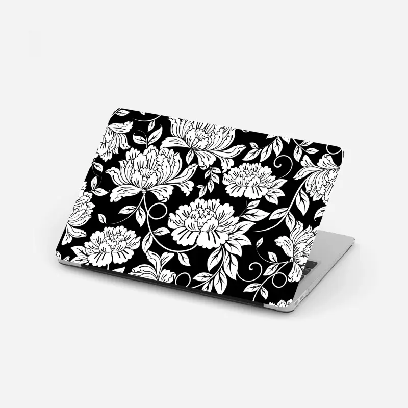 Laptop sticker monochrome floral pattern print ⁕ Wallissimo® Laptop sticker monochrome floral pattern print ⁕ Wallissimo®