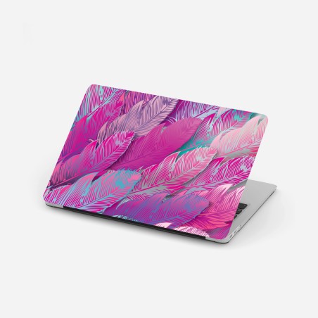 Laptop sticker iridescent pink feather pattern • Wallissimo®