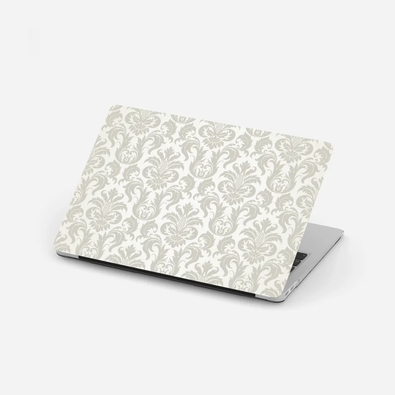 Laptop sticker elegant beige damask pattern