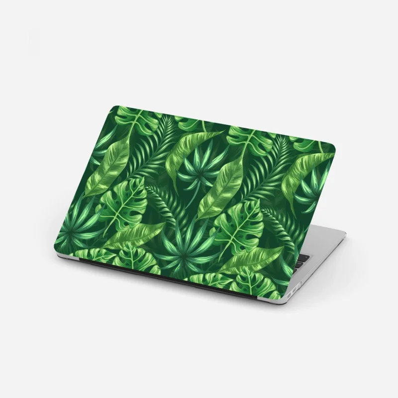 Laptop sticker tropical monstera leaf pattern