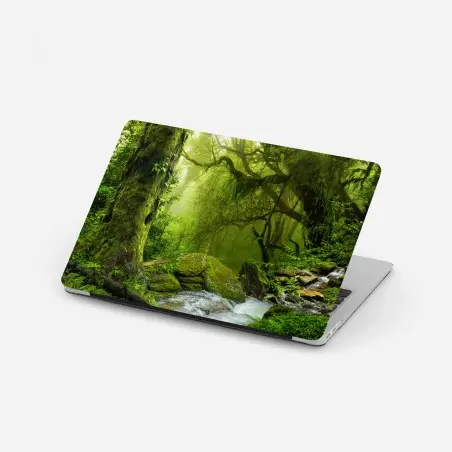 Laptop sticker enchanted green forest stream • Wallissimo®