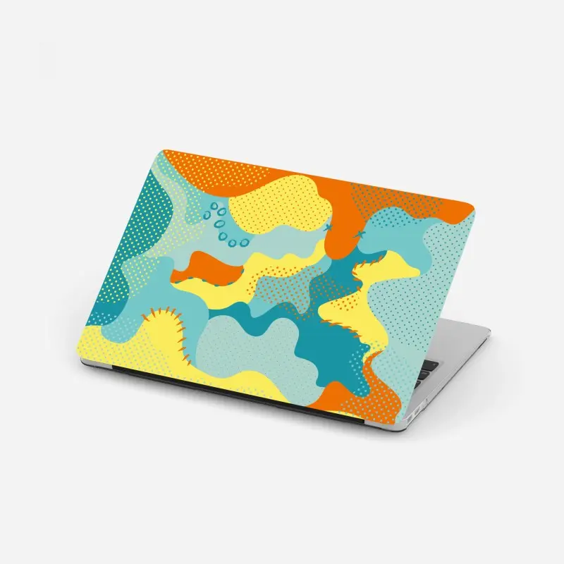 Laptop sticker vibrant abstract pop-art composition