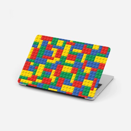 Laptop sticker colorful building block pattern • Wallissimo®