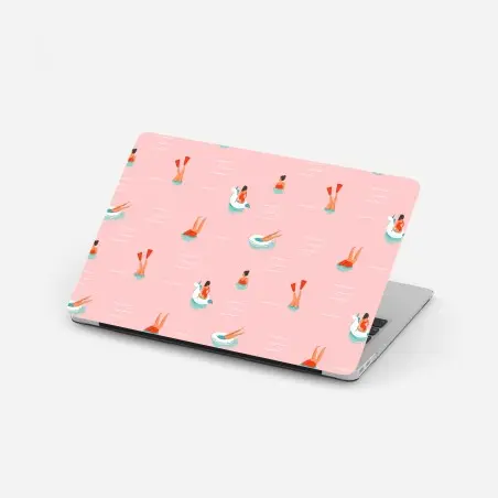 Laptop sticker playful pastel pool pattern • Wallissimo®