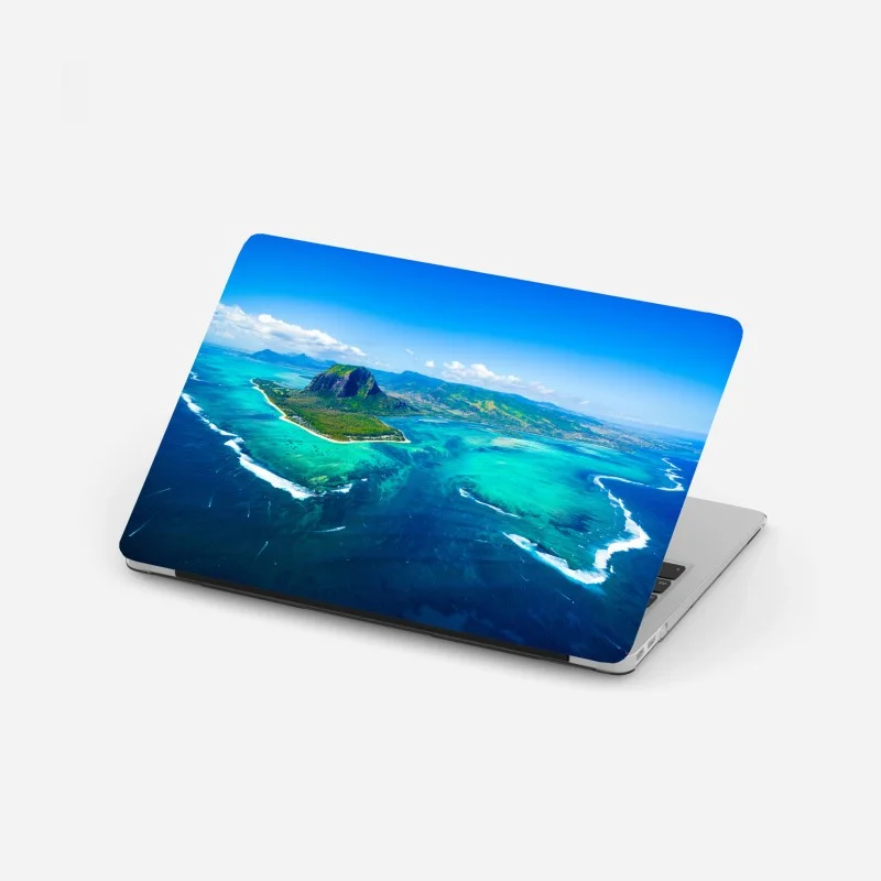 Laptop sticker Le Morne panorama over Mauritius lagoon