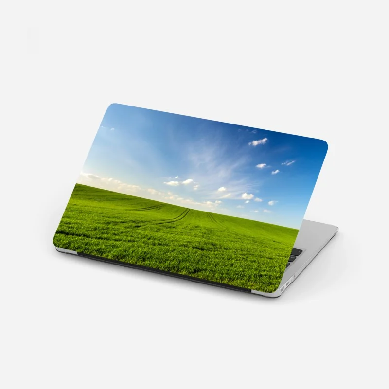 Laptop sticker spring green meadow panorama
