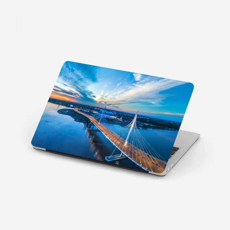 Laptop sticker St. Petersburg bridge panorama at dusk