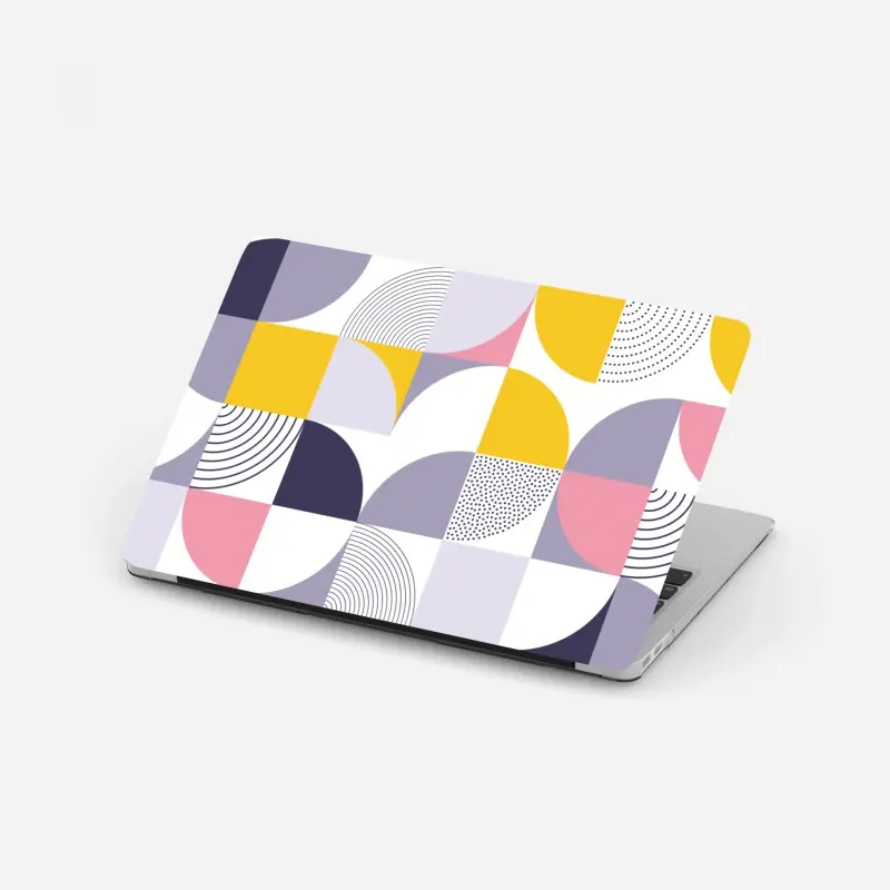 Laptop sticker pastel geometric pattern with semicircles