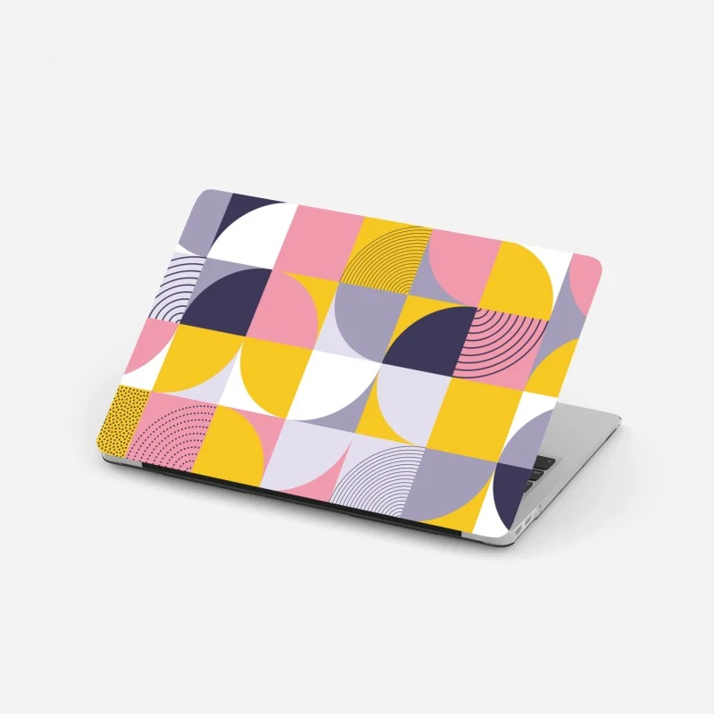 Laptop sticker playful geometric pastel pattern
