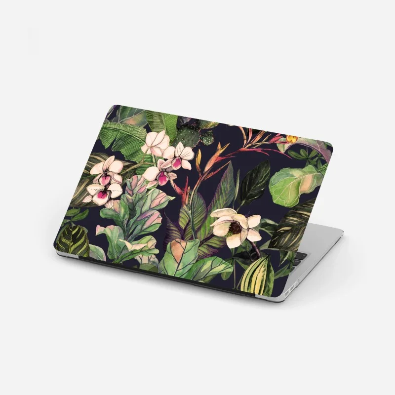 Laptop sticker tropical watercolor botanical pattern