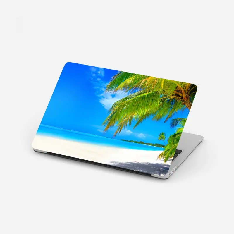 Laptop sticker navy and gold abstract flow • Wallissimo®