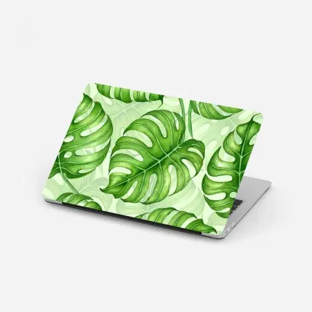 Laptop sticker watercolor monstera leaf pattern • Wallissimo®