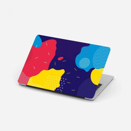 Laptop sticker vibrant abstract shapes pattern • Wallissimo®