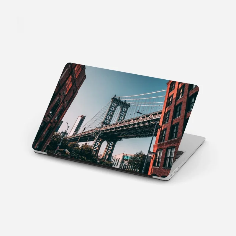Laptop sticker Manhattan bridge urban perspective