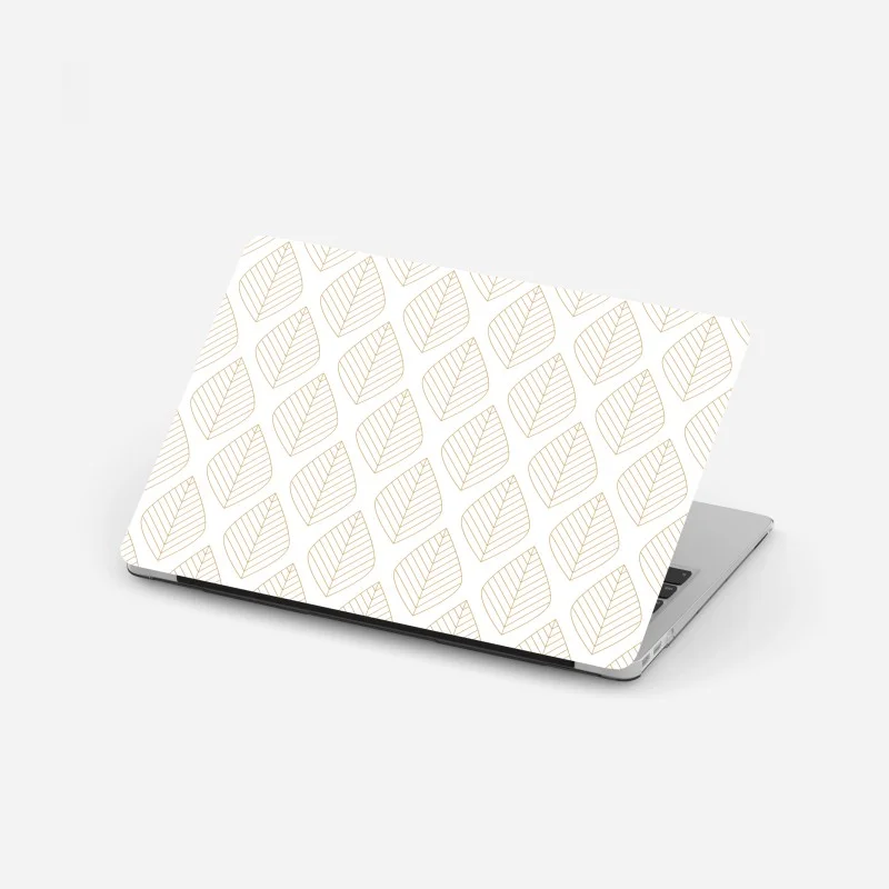 Laptop sticker elegant gold leaf geometric pattern