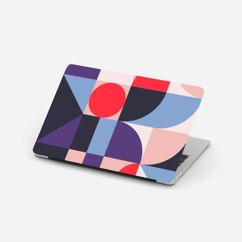 Laptop sticker geometric pastel shapes composition