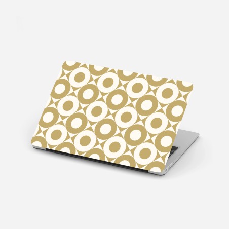 Laptop sticker gold geometric circle pattern • Wallissimo®