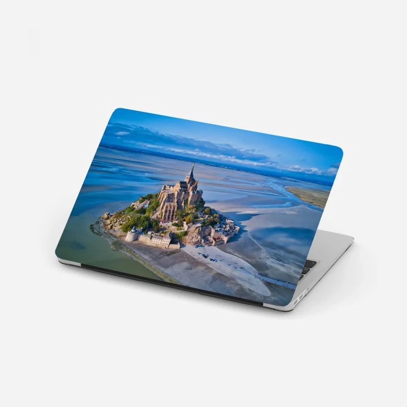 Laptop sticker Mont Saint-Michel aerial panorama