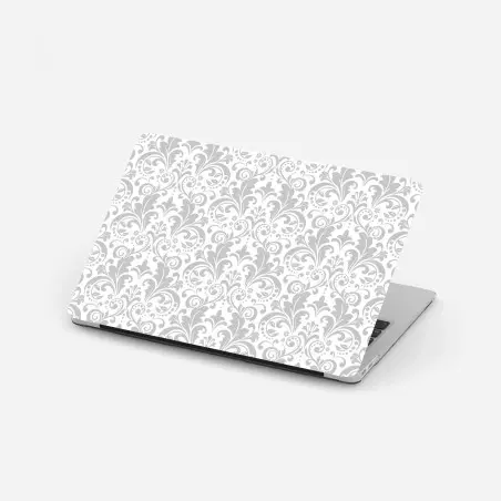 Laptop sticker elegant gray damask pattern • Wallissimo®