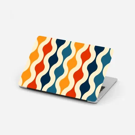 Laptop sticker retro wavy mid-century pattern • Wallissimo®