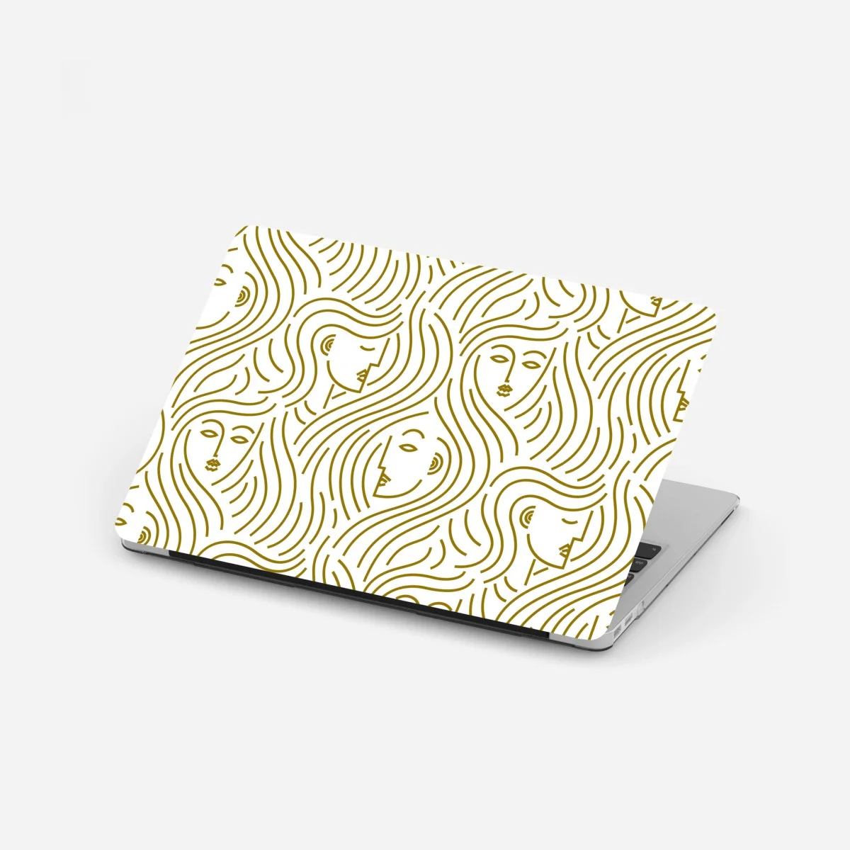 Laptop sticker golden flowing faces seamless pattern ⁕ Wallissimo® Laptop sticker golden flowing faces seamless pattern ⁕ Wallissimo®