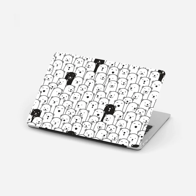 Laptop sticker adorable bear crowd pattern