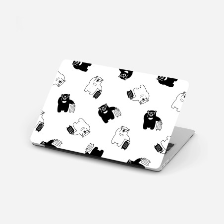 Laptop sticker traveling bears pattern • Wallissimo®