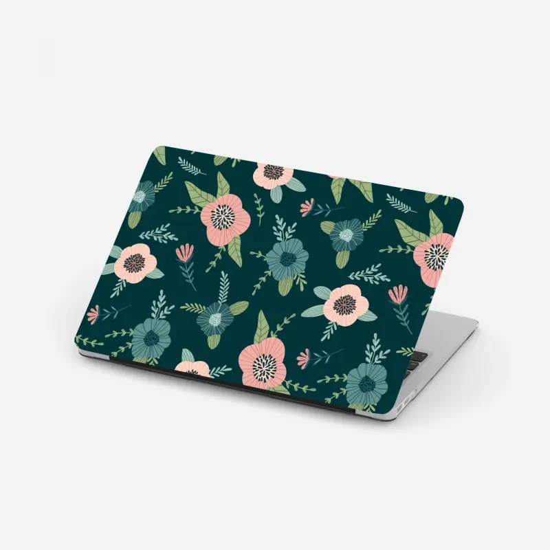 Laptop sticker autumn forest path with golden leaves • Wallissimo®
