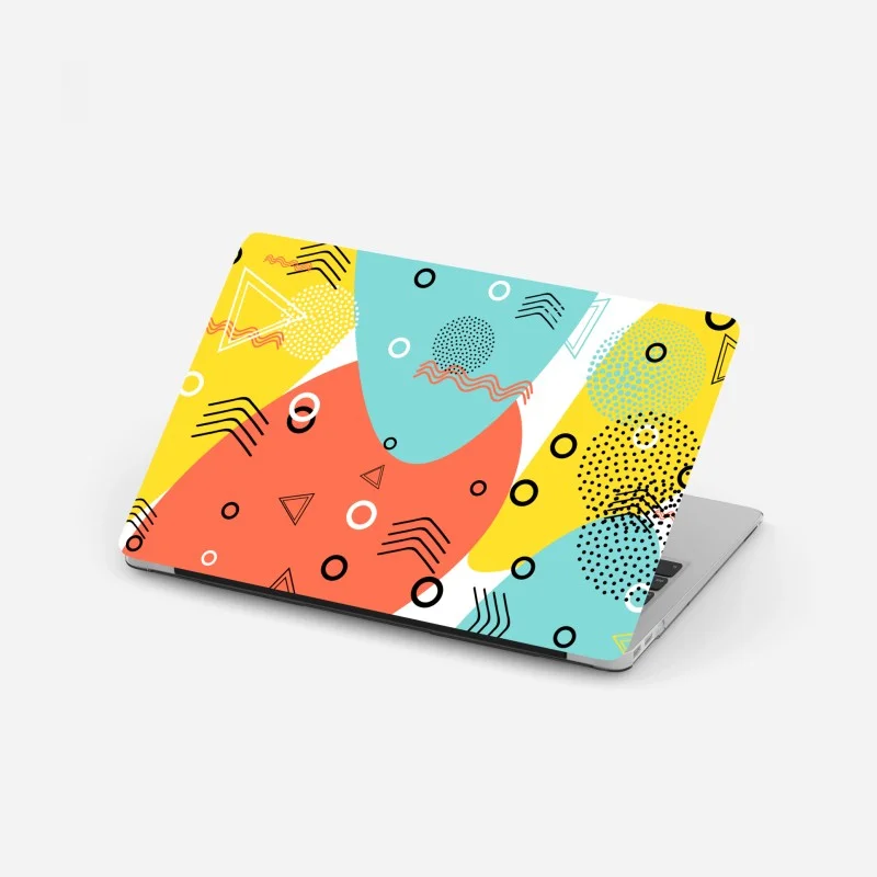 Laptop sticker playful geometric pattern