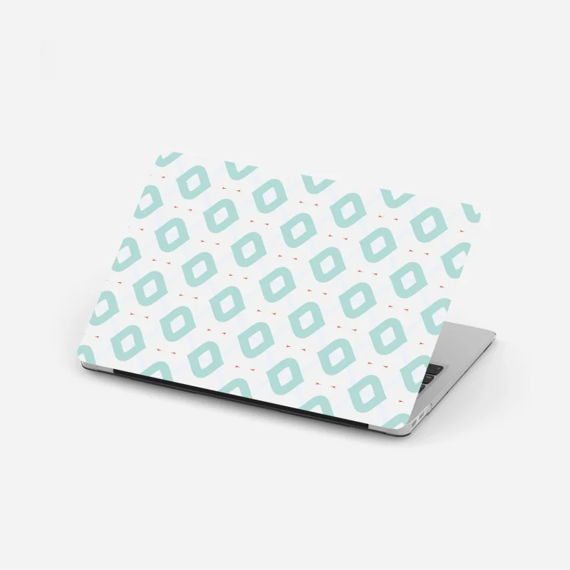 Laptop sticker turquoise geometric diamond pattern