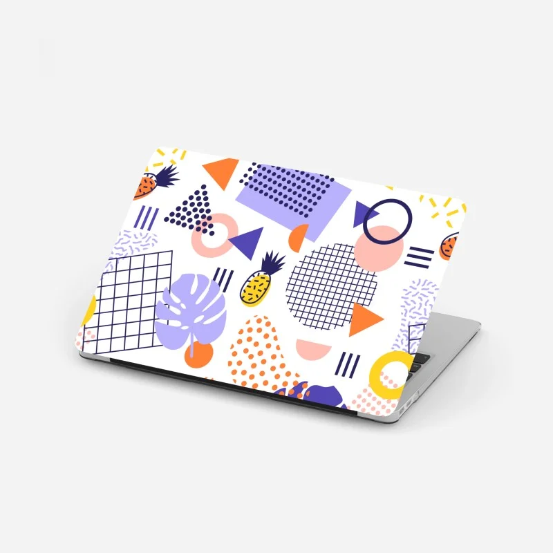 Laptop sticker playful tropical geometric pattern