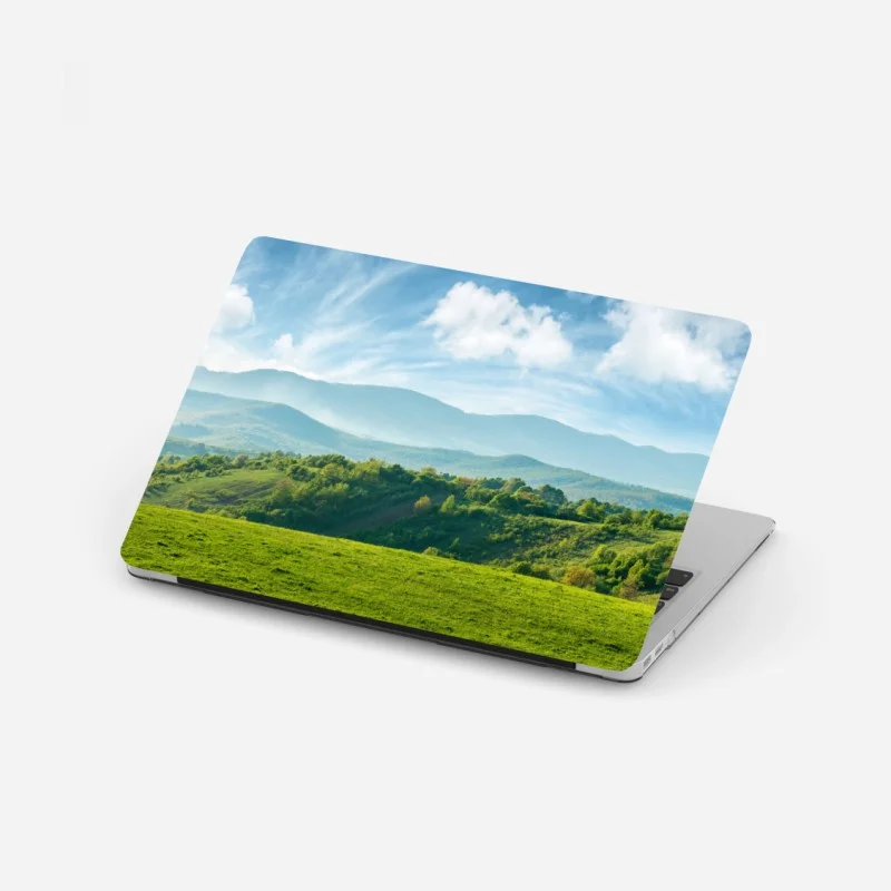 Laptop sticker Romania springtime mountain panorama