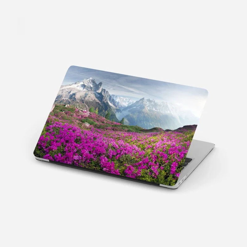 Laptop sticker alpine rhododendron meadow at Mont Blanc