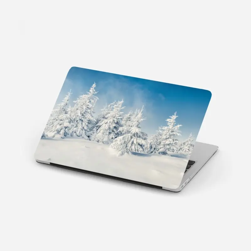 Laptop sticker snowy winter forest panorama