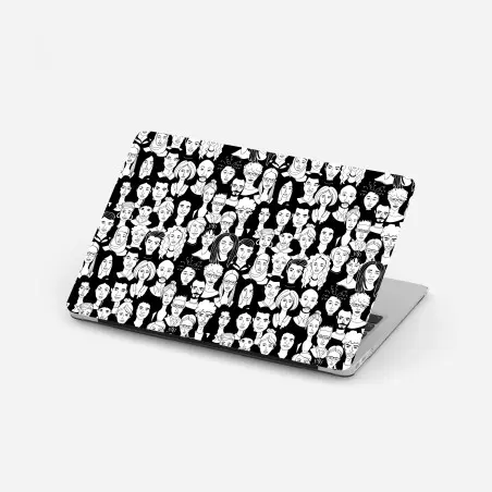 Laptop sticker diverse faces pattern • Wallissimo®
