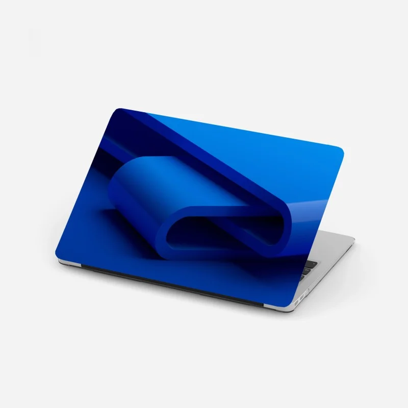 Laptop sticker minimal blue ribbon geometry