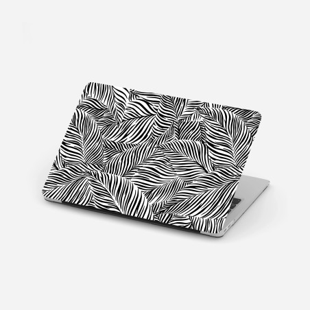 Laptop sticker monochrome tropical leaf pattern • Wallissimo®