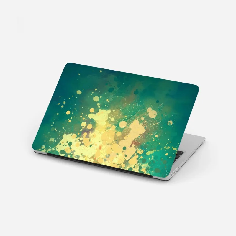 Laptop sticker turquoise burst watercolor abstract