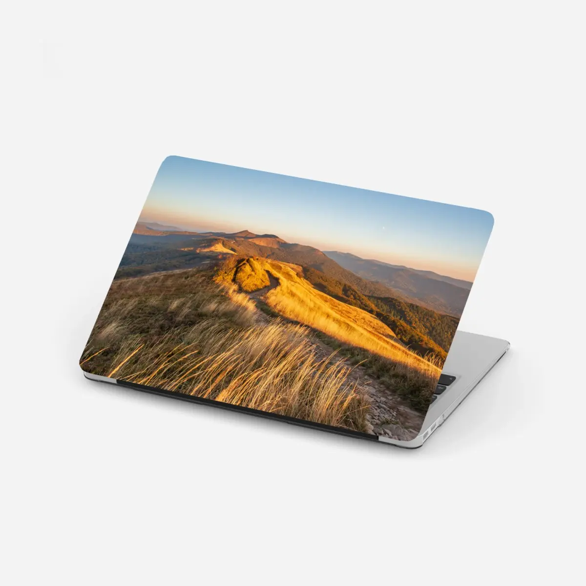 Laptop sticker golden mountain ridge at sunset • Wallissimo® Laptop sticker golden mountain ridge at sunset • Wallissimo®