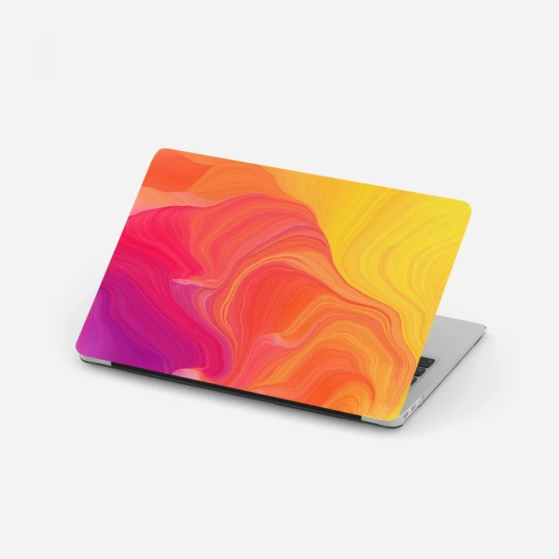 Laptop sticker vibrant flowing color waves