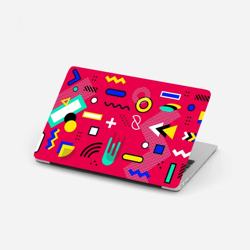 Laptop sticker playful cheetah pattern on turquoise background • Wallissimo®