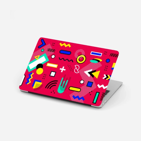 Laptop sticker vibrant geometric pop pattern • Wallissimo®