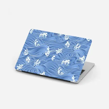 Laptop sticker stylized Japanese wave pattern • Wallissimo®