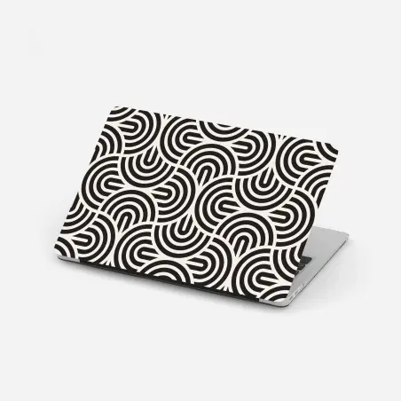 Laptop sticker black and white geometric pattern • Wallissimo®
