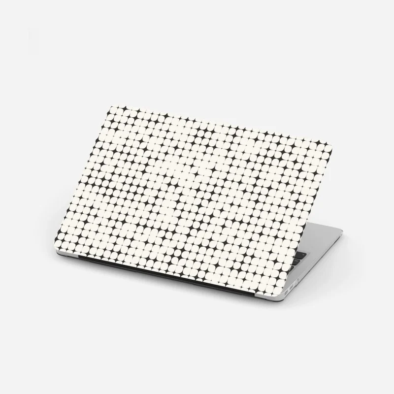 Laptop sticker monochrome geometric dot pattern