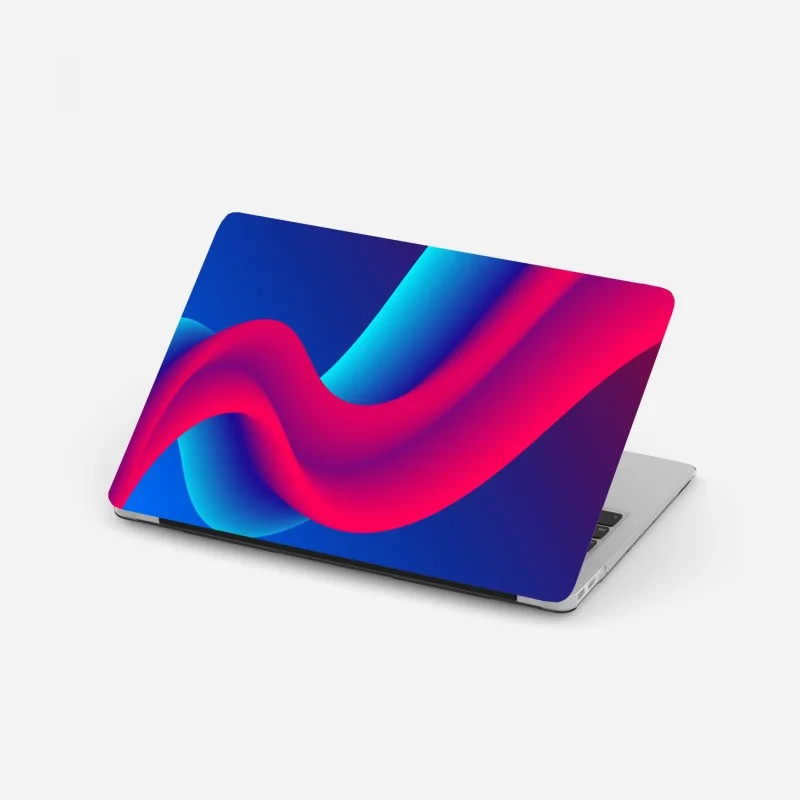 Laptop sticker vibrant flowing gradient waves