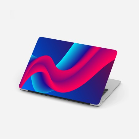 Laptop sticker vibrant flowing gradient waves • Wallissimo®