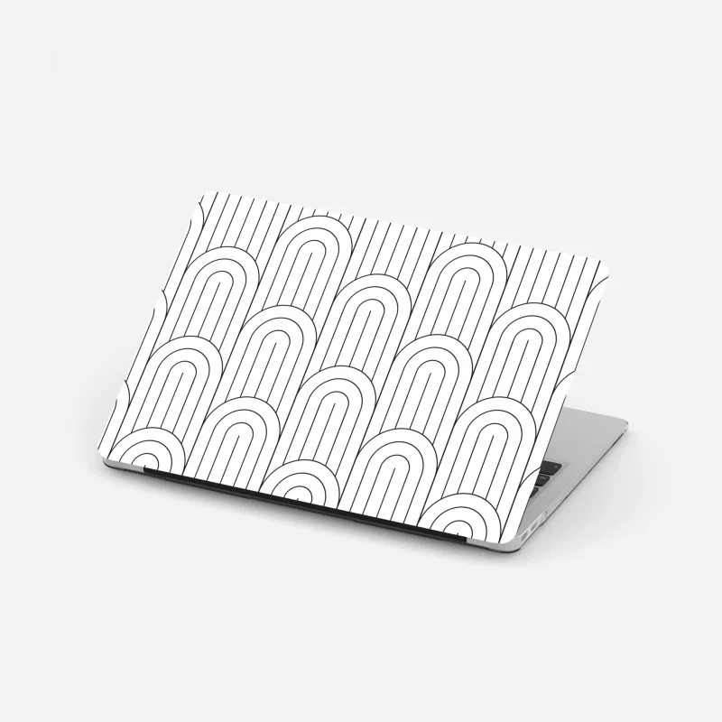 Laptop sticker monochrome retro arch pattern