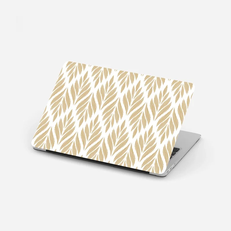 Laptop sticker gold leaf pattern seamless design