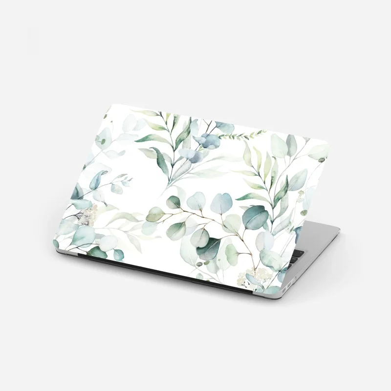 Laptop sticker watercolor eucalyptus leaves pattern